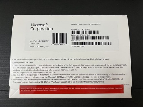 Microsoft windows pro 64 - 11,